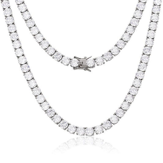 Kolye Iced Out 6mm  Tennis Bracelets,   VVS Moissanite Diamond Chains