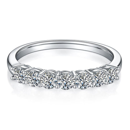 4.5 / SMR47 Sterling Silver Eternity Ring -  0.7ct 2.2mm Width Moissanite  Diamond