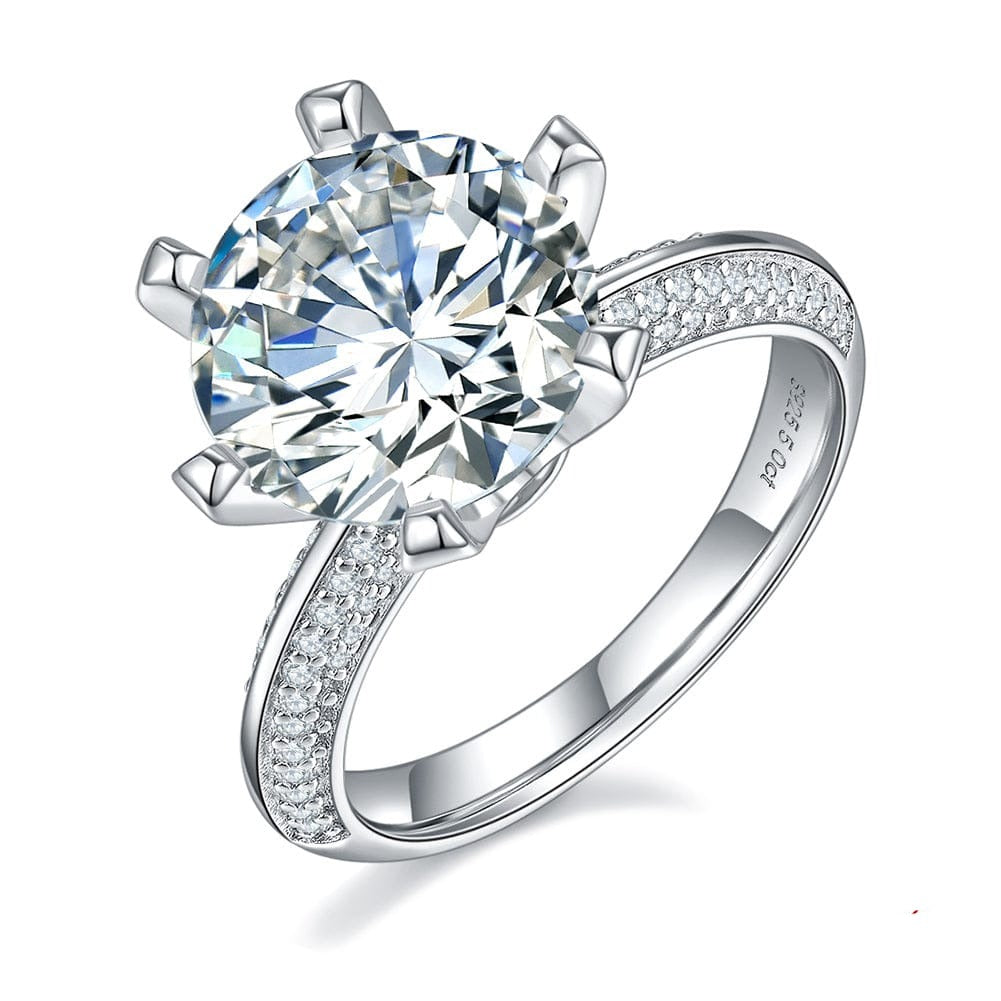 4.5 / SMR52 Moissanite Diamond  Ring - Sterling Silver