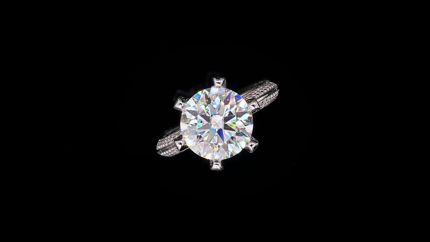 Moissanite Diamond  Ring - Sterling Silver